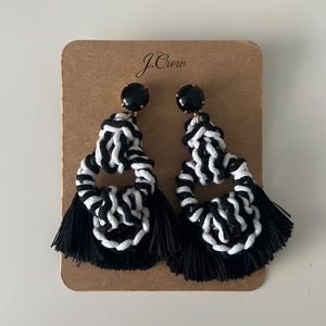 J. Crew Black & White Sailor Knot Earrings